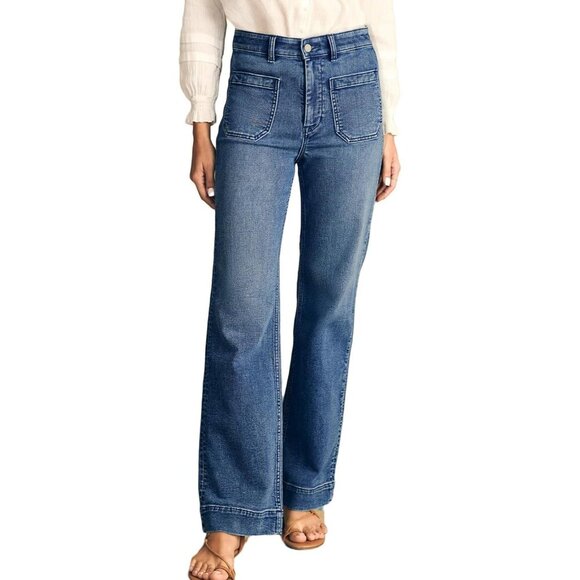 Women’s Wide Leg Jeans High Waisted Stretchy Denim Pants with Pockets